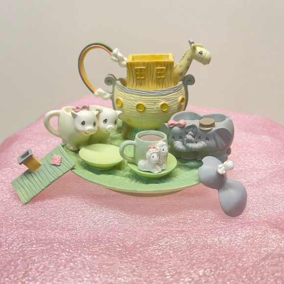 1996 Precious Moments Vintage Noah's Ark Mini Tea Set Collectible Bible Animals - Picture 5 of 10